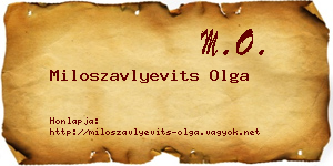Miloszavlyevits Olga névjegykártya