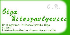 olga miloszavlyevits business card